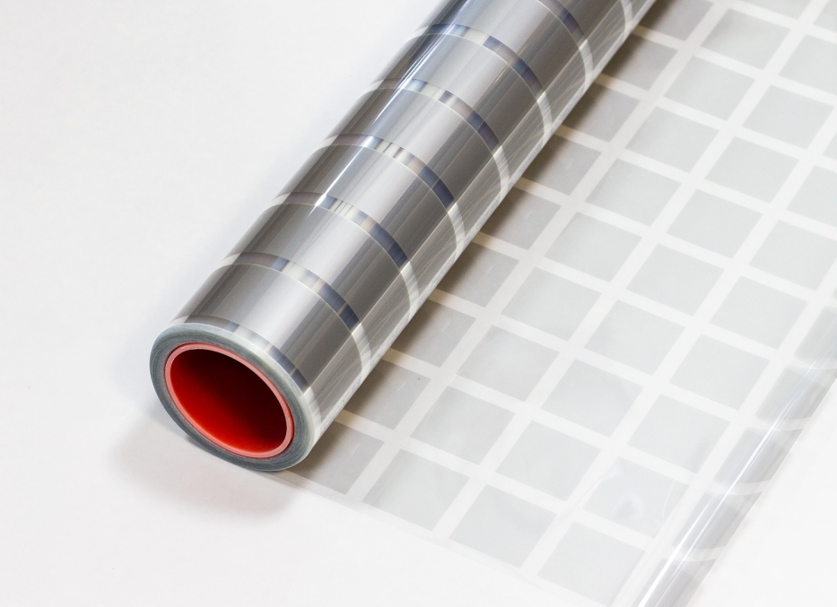 Матовая декоративная пленка NOVA Grey matte с квадратами 4.5см